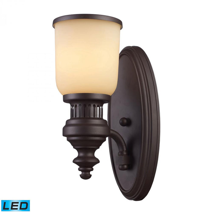 Chadwick 1-Light Wall Lamp in Oiled Bronze with Off-white Glass - Includes LED Bulb