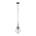 Gramercy 1-Light Mini Pendant in Weathered Zinc with Clear Glass