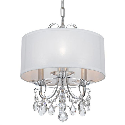 Othello 3 Light Clear Crystal Polished Chrome Mini Chandelier