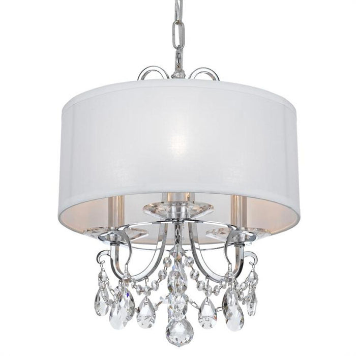 Othello 3 Light Clear Spectra Crystal Polished Chrome Mini Chandelier