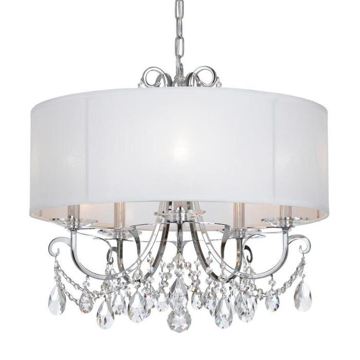 Othello 5 Light Clear Crystal Polished Chrome Chandelier