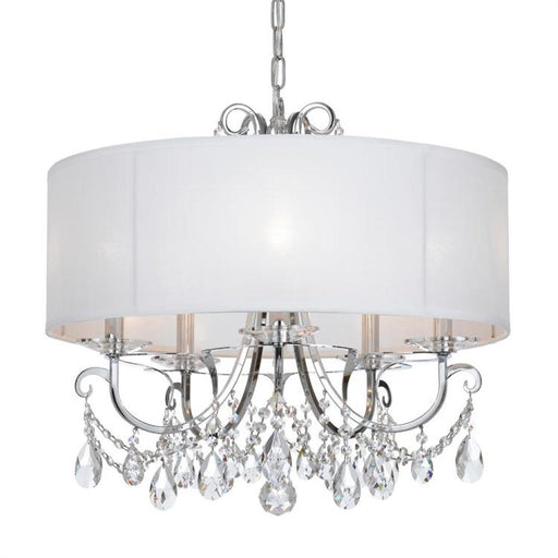 Othello 5 Light Clear Spectra Crystal Polished Chrome Chandelier