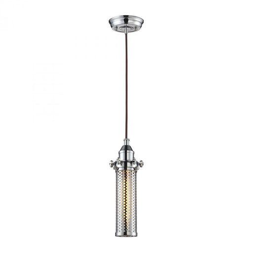 Fulton 1-Light Mini Pendant in Polished Chrome with Perforated Metal Shade