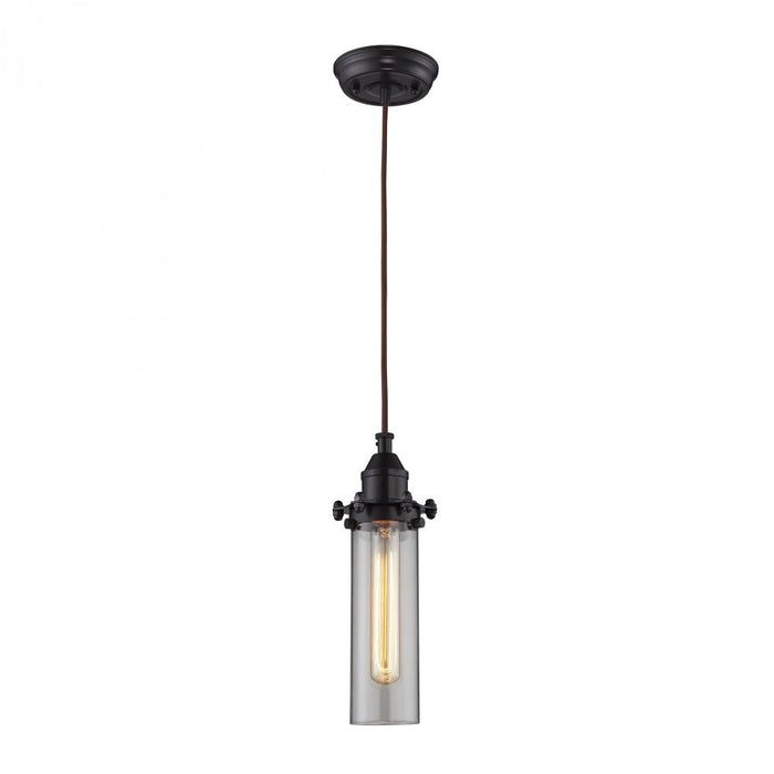 Fulton 1-Light Mini Pendant in Oil Rubbed Bronze with Smoke Glass