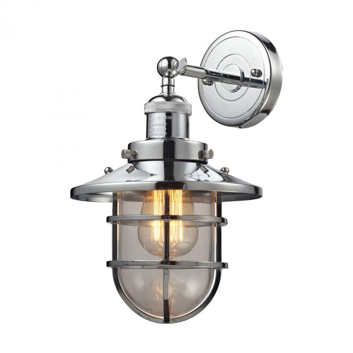 Seaport 1-Light Wall Lamp in Polished Chrome with Clear Glass