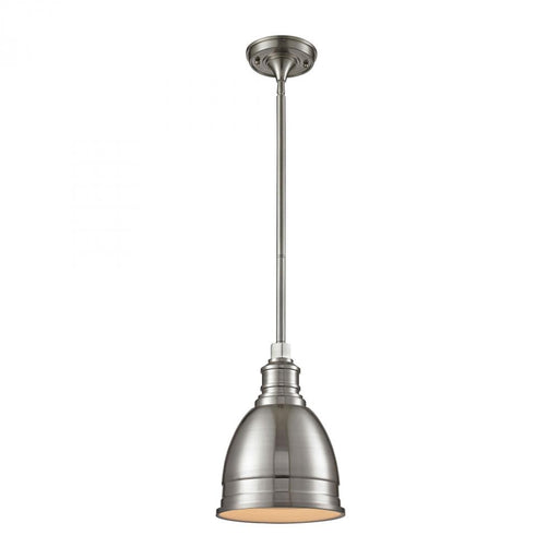 Carolton 1-Light Mini Pendant in Brushed Nickel with Matching Shade