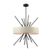 Xenia 5-Light Chandelier in Oil Rubbed Bronze with Textured Beige Fabric Shade