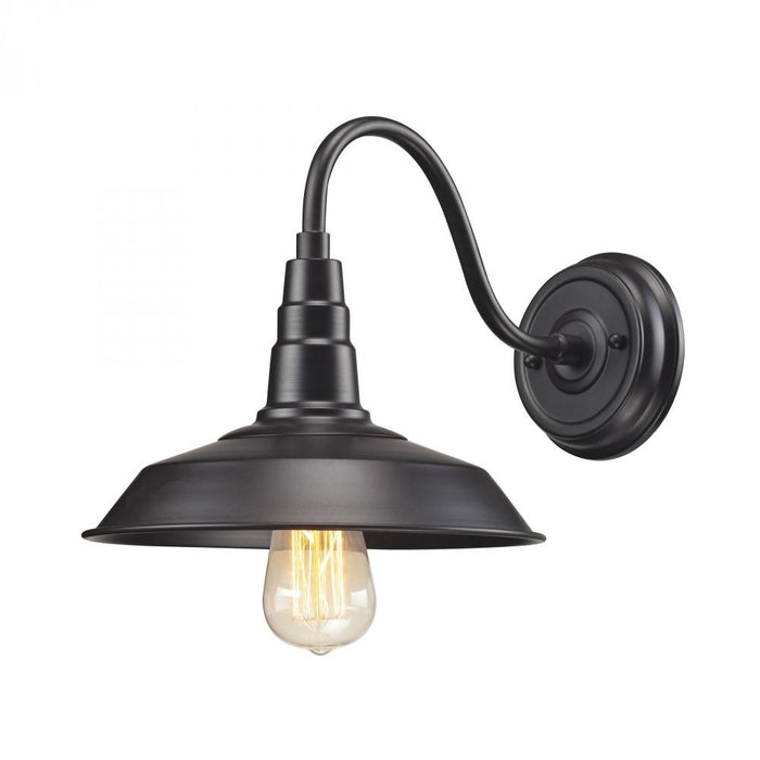 Urban Lodge 1-Light Wall Lamp in Oil Rubbed Bronze with Matching Shade