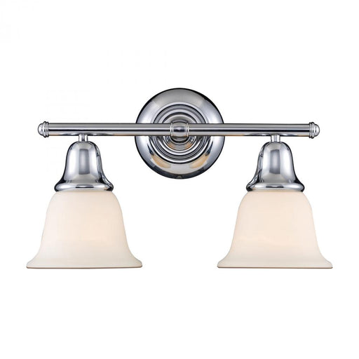 Berwick 2-Light Vanity Lamp in Polished Chrome with White Glass