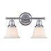 Berwick 2-Light Vanity Lamp in Polished Chrome with White Glass