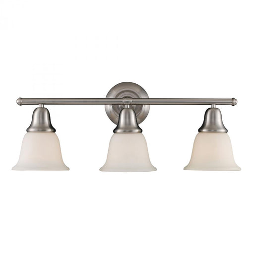 Berwick 3-Light Vanity Lamp in Brushed Nickel with White Glass