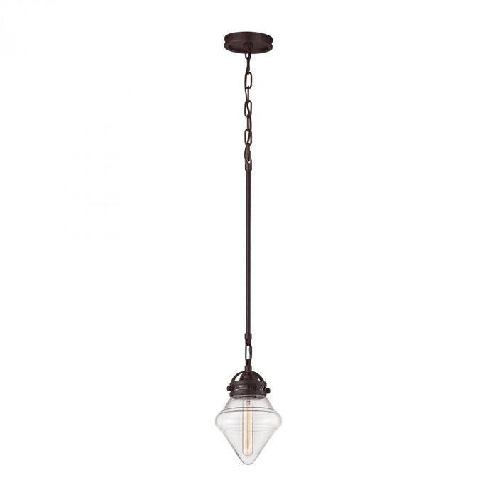 Gramercy 1-Light Mini Pendant in Oil Rubbed Bronze with Clear Glass