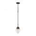 Gramercy 1-Light Mini Pendant in Oil Rubbed Bronze with Clear Glass
