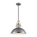 Chadwick 1-Light Pendant in Weathered Zinc with Metal and Frosted Glass