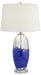 TL-Blue and clear glass crackle lamp