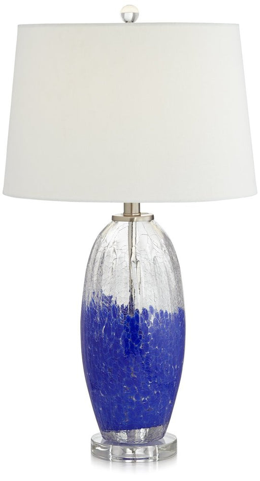 TL-Blue and clear glass crackle lamp