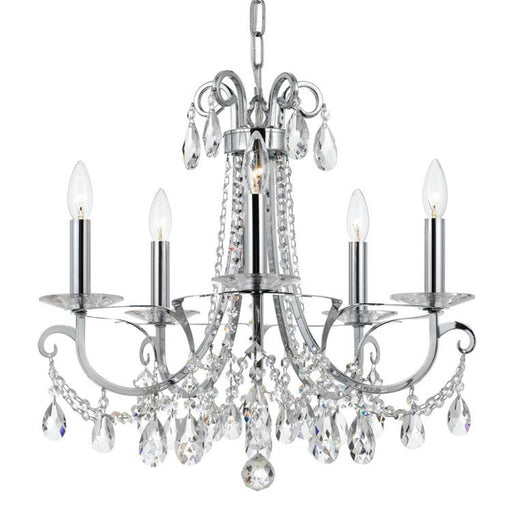 Othello 5 Light Clear Crystal Polished Chrome Chandelier