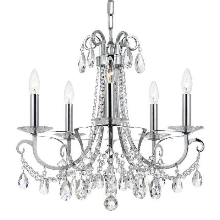 Othello 5 Light Clear Swarovski Crystal Polished Chrome Chandelier