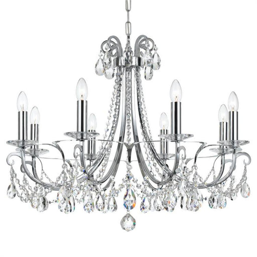 Othello 8 Light Clear Crystal Polished Chrome Chandelier