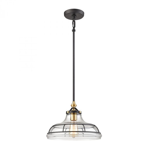 Dunkirk 1-Light pendant in  Matte Black / Satin Brass