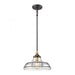 Dunkirk 1-Light pendant in  Matte Black / Satin Brass