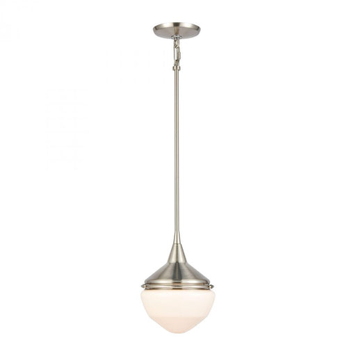 Mid-Century Schoolhouse 1-Light mini pendant in  Satin Nickel