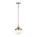 Mid-Century Schoolhouse 1-Light mini pendant in  Satin Nickel