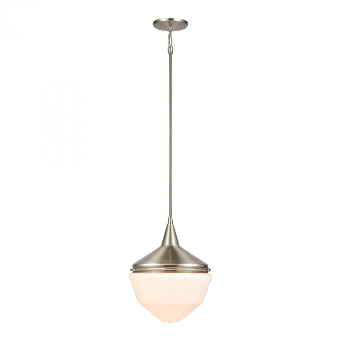 Mid-Century Schoolhouse 1-Light mini pendant in  Satin Nickel