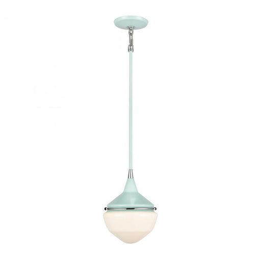 Mid-Century Schoolhouse 1-Light mini pendant in  Mint / Polished Chrome