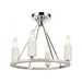 White Stone 4-Light semi flush mount in  Polished Nickel / Sunbleached Oak