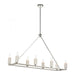 White Stone 8-Light island light in  Polished Nickel / Sunbleached Oak