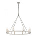 White Stone 8-Light chandelier in  Polished Nickel / Sunbleached Oak