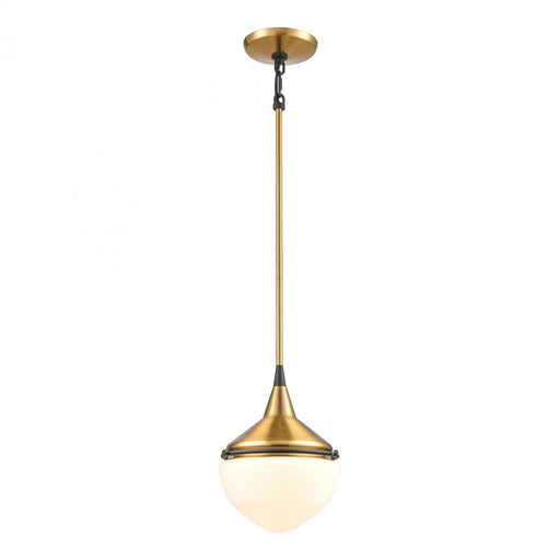 Mid-Century Schoolhouse 1-Light mini pendant in Satin Brass / Matte Black