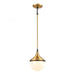 Mid-Century Schoolhouse 1-Light mini pendant in  Satin Brass / Matte Black