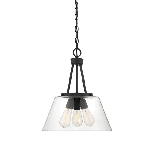 Calhoun 3 Light  Matte Black Pendant