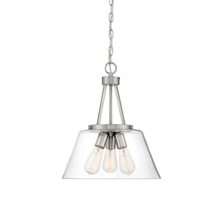 Calhoun 3 Light Satin Nickel Pendant