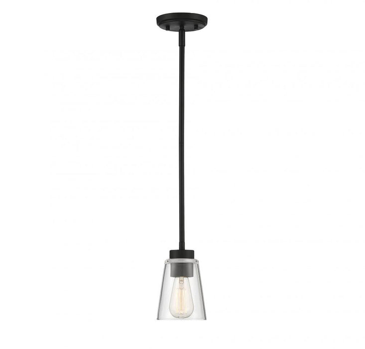 Calhoun 1 Light  Matte Black Small Mini-Pendant