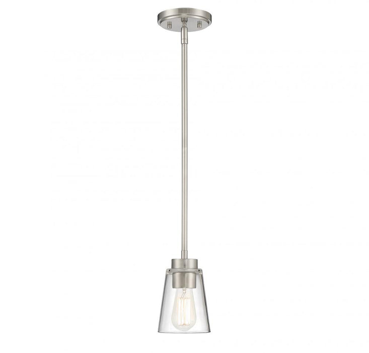 Calhoun 1 Light Satin Nickel Small Mini-Pendant