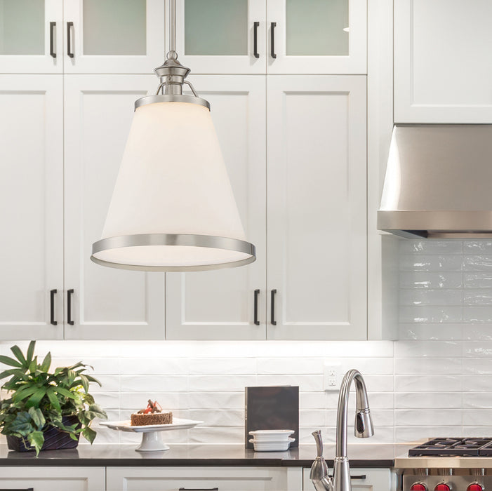 Ashmont 1 Light Satin Nickel Pendant