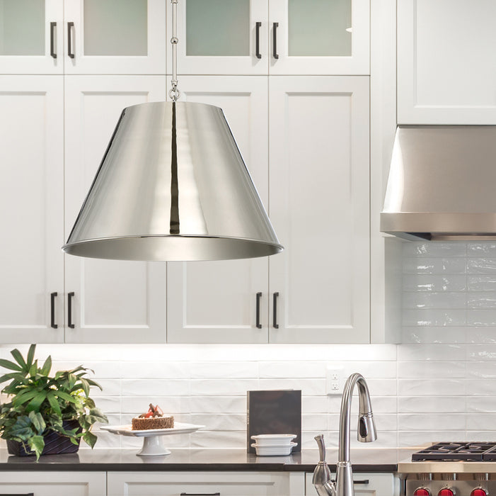 Alden 1 Light Polished Nickel Pendant