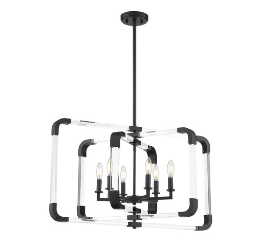 Rotterdam Matte Black 6 Light Pendant