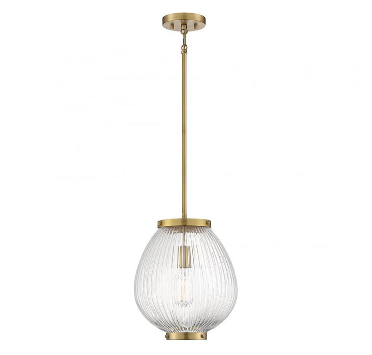 Welles 1 Light  Warm Brass Pendant