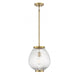 Welles 1 Light  Warm Brass Pendant