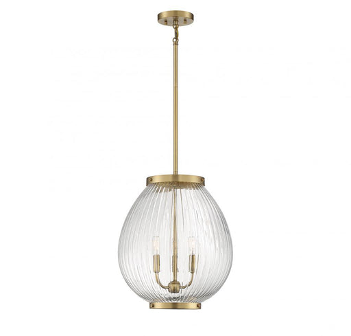 Welles 3 Light  Warm Brass Pendant