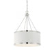 Delphi 6 Light White W/ Polished Nickel Acccents Pendant