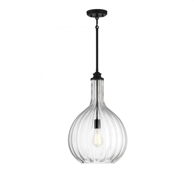 Brandon 1 Light  Matte Black Pendant