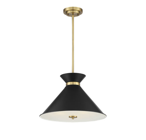 Lamar Black with Warm Brass Accents 3 Light Pendant