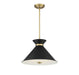 Lamar Black with Warm Brass Accents 3 Light Pendant