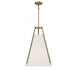 Newport 4 Light  Warm Brass Pendant