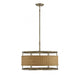 Arcadia 6 Light Warm Brass With Natural Rattan Pendant